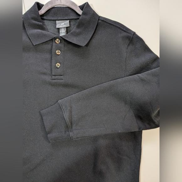 H&M, Long sleeve, Polo Top, Black, Size Medium - Picture 5 of 7